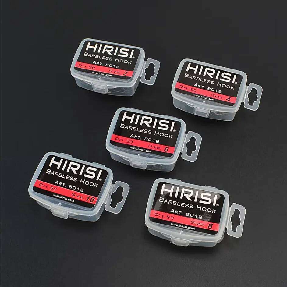 Hirisi 50pcs Coating High Carbon Stainless Steel Barbless Hooks Hook Fishing Tool Accessories 8012 Z260228