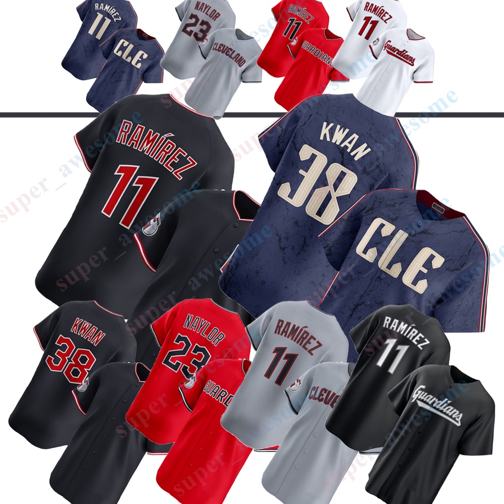 Guardians Baseball Jersey 11 Jose Ramirez Steven Kwan Bo Naylor David Fry Chase DeLauter Gavin Williams Tanner Bibee Nolan Jones Kyle Manzardo Brayan Rocchio Allen