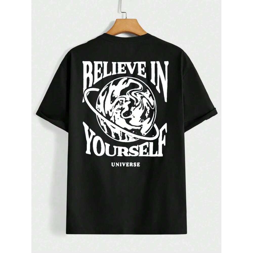 Believe In Yourself Universe Funny Graphic Men Tshirts Cotton Casual Short Sleeve Fashion Breathable Loose Oversized T-Shirt C260228 - view 4