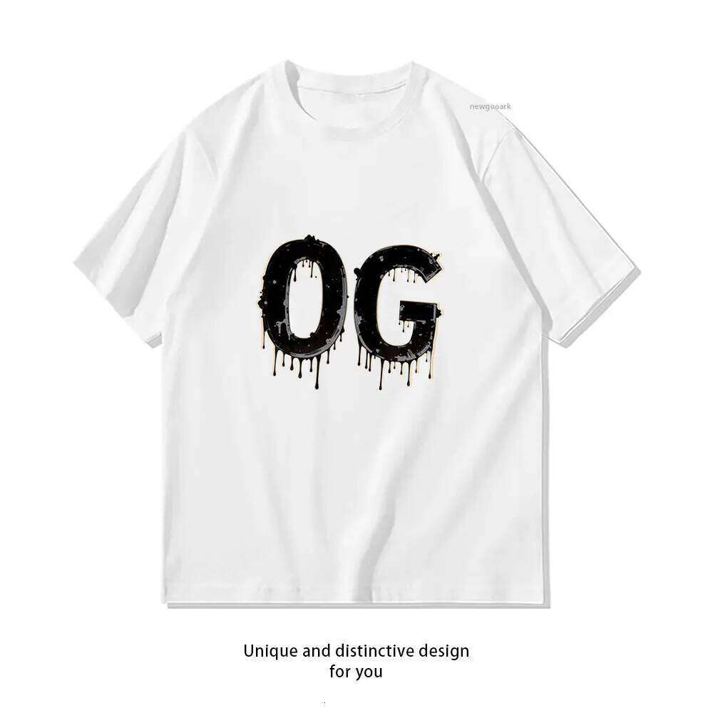 Black Drip Typography Print T-Shirt Casual cotton graphic t shirts Creative streetwear Classic O-neck shirt C260228 - view 3