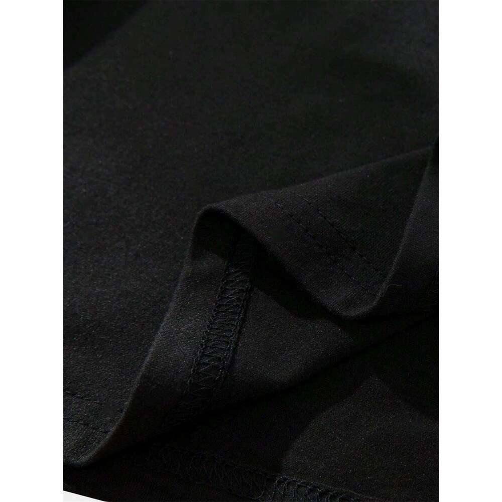 Men's 100% pure cotton summer loose size simple letter printed casual and comfortable round neck short sleeved T-shirt top C260228 - view 6