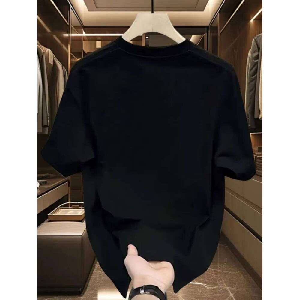 New men's summer Korean-style trendy simple short-sleeved shirt, loose and casual, fashionable pure cotton T-shirt C260228 - view 5