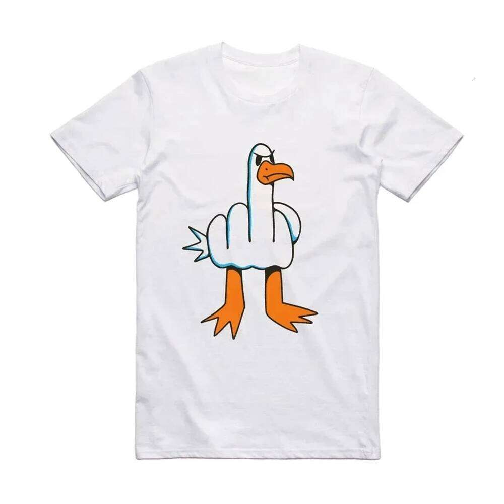 Rude Seagull Design Funny Graphic Tshirt Loose Fit Casual Tee Daily Streetwear Breathable Tops for Men and Women Cartoon Shirt C260228 - view 3