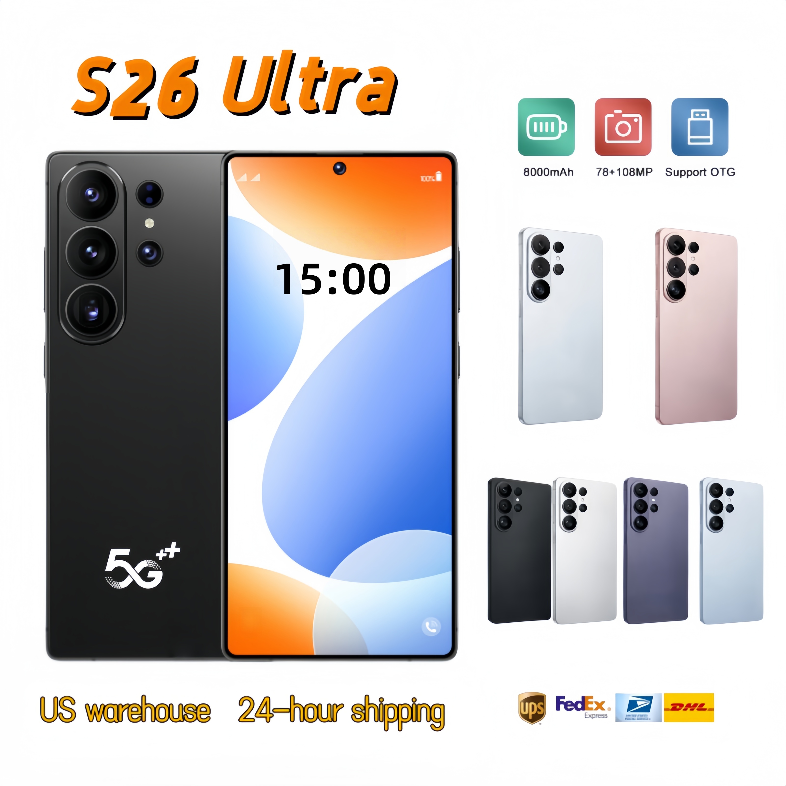 S25 S26 Ultra mobile phone 16+1TB 5G Touch Screen Phone Smartphone Camera Phone HD Display Face Recognition Fast logistics Global version custom packaging box