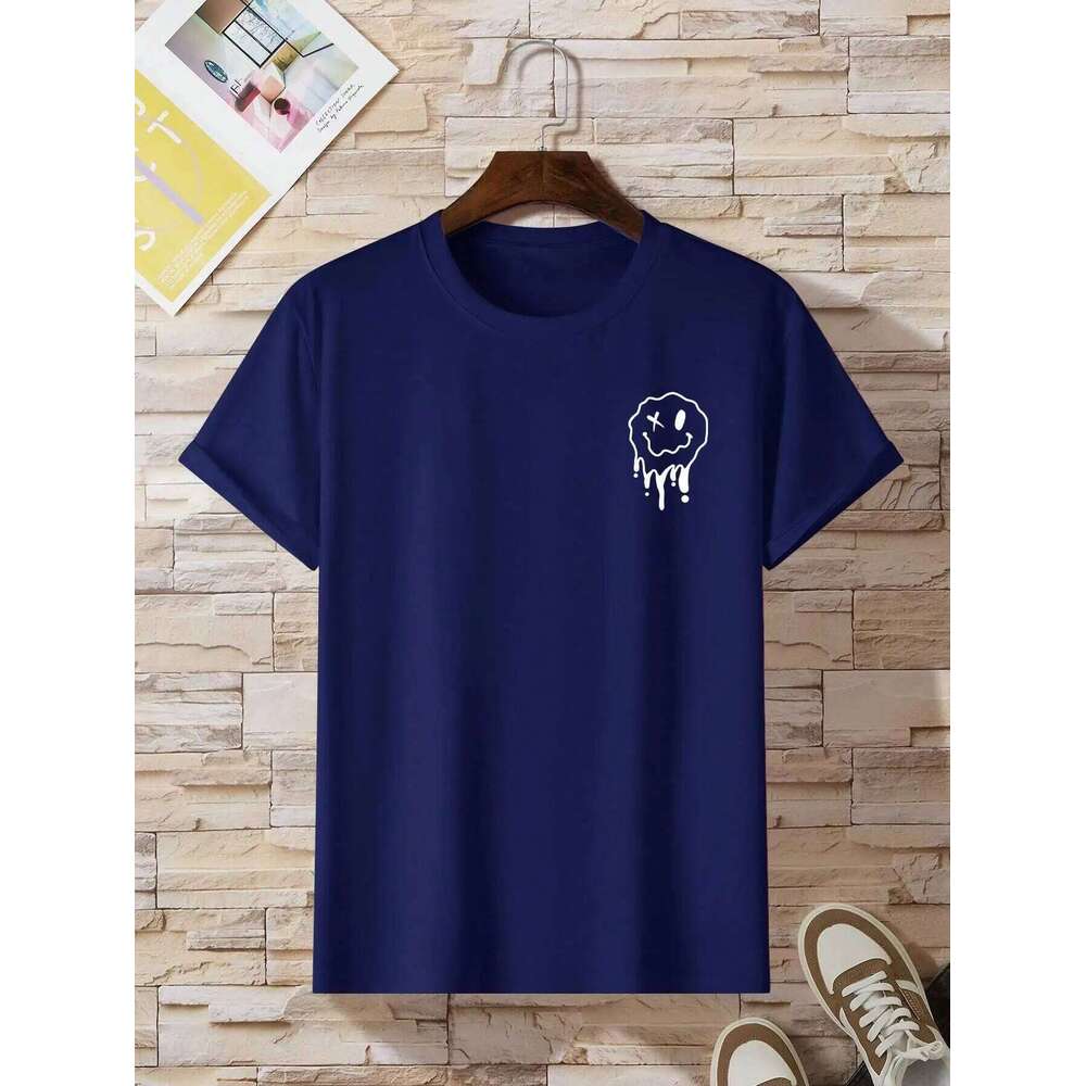 A Funny Smile Face That Is About To Melt Printed Tshirt Men Fashion Oversize T-Shirt Summer Cotton Clothes Loose Casual Tees C260228 - view 6