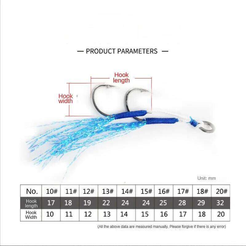 5pcs Jig Head Iron Plate Double Blue Bright Wire Sea Lure Hook Fishing Gear Accessories Z260228