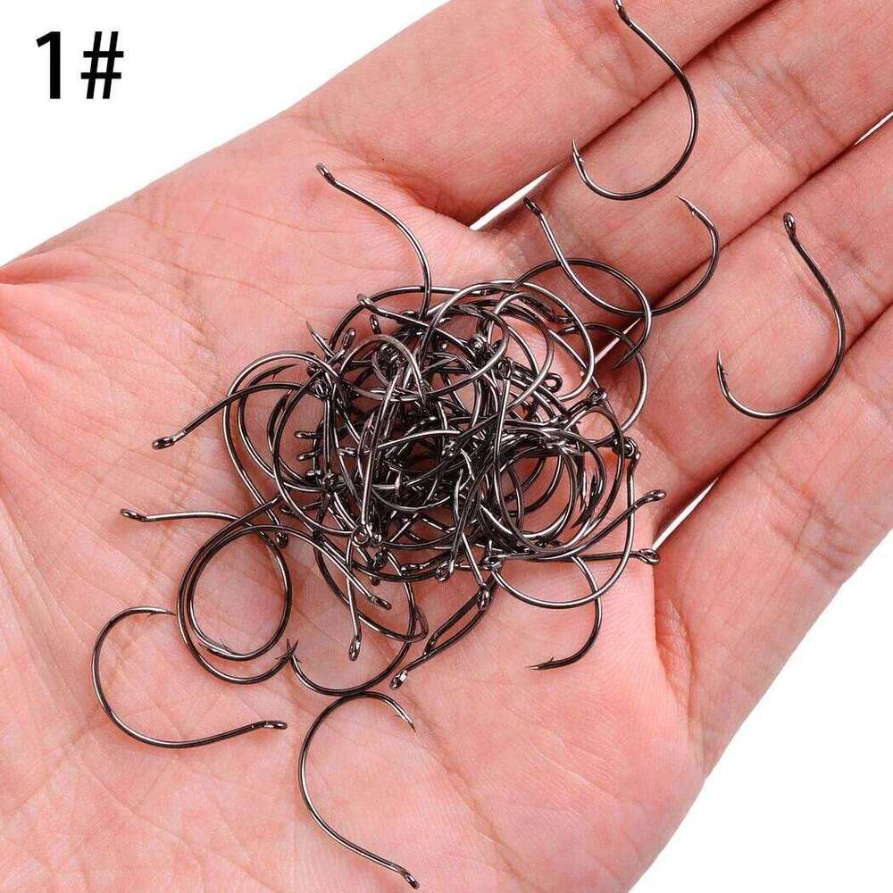 100pcs/Box Hooks Set Barbed Single Circle Carp Hook High Carbon Steel Sea Fishinhook Fly Fishing Accessories Tackle Z260228