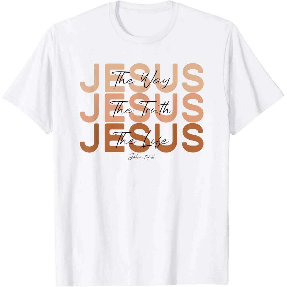 Christian Women Men Kids Jesus The Way Truth Life T-Shirt Graphic Shirts Vintage T Shirt Camisetas C260228 - view 7