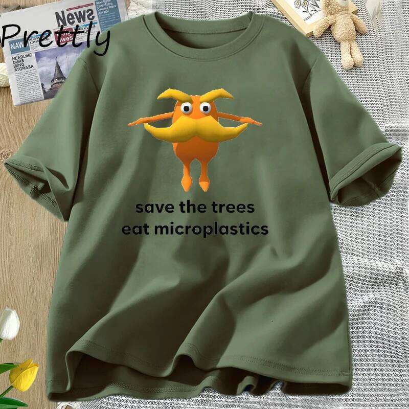 Save The Trees Eat Microplastics Funny Meme Shirt Women Men Weirdcore Joke T-shirt Summer O Neck Short Sleeve Graphic T Shirts C260228 - view 5