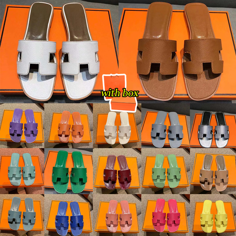 Designer Slides Slippers Indoor Bathroom Sandals Womens Luxury Triple Black White Brown Leather Suede Flat Slide Beach Pool Ladies Outdoor Shoes