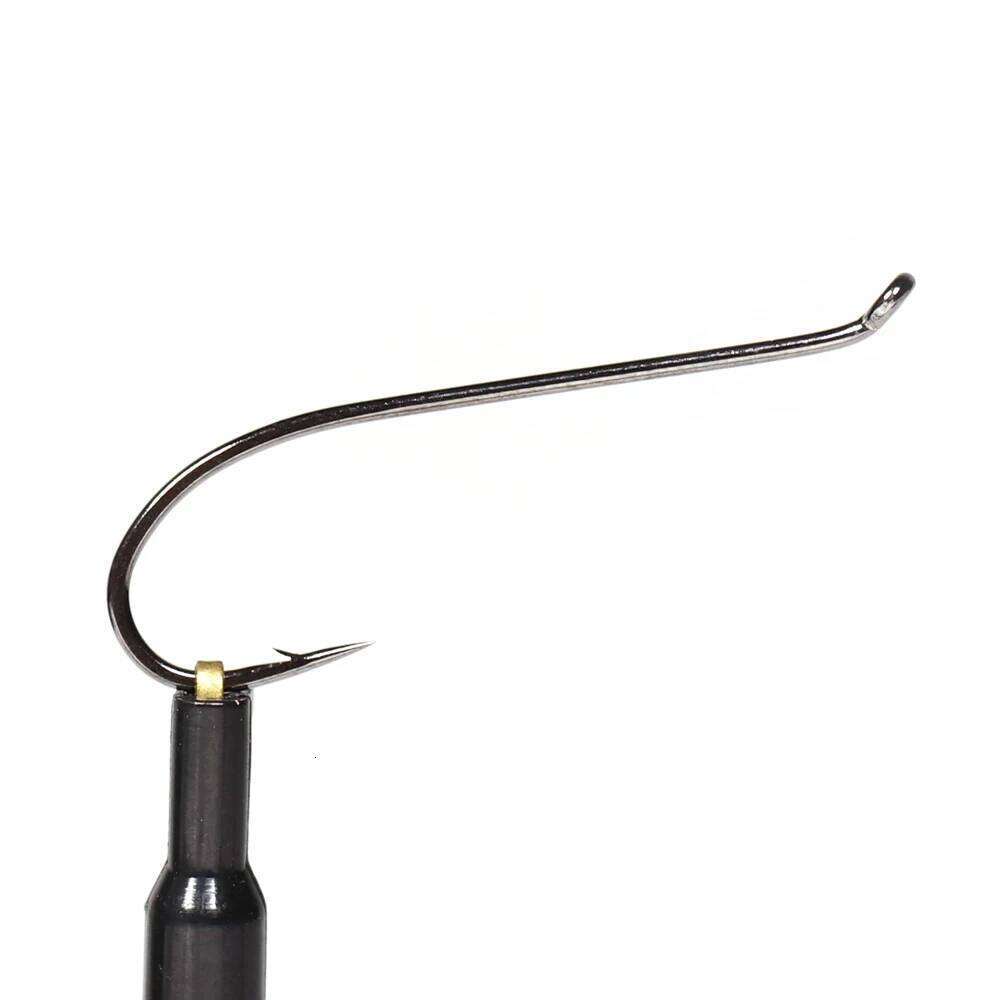 WIFREO 30pcs High Carbon Steel Fly Tying Up-turned Eye 2X Long Shank Black Nickle Salmon/Steel Head Flies and Nymph Hook Z260228