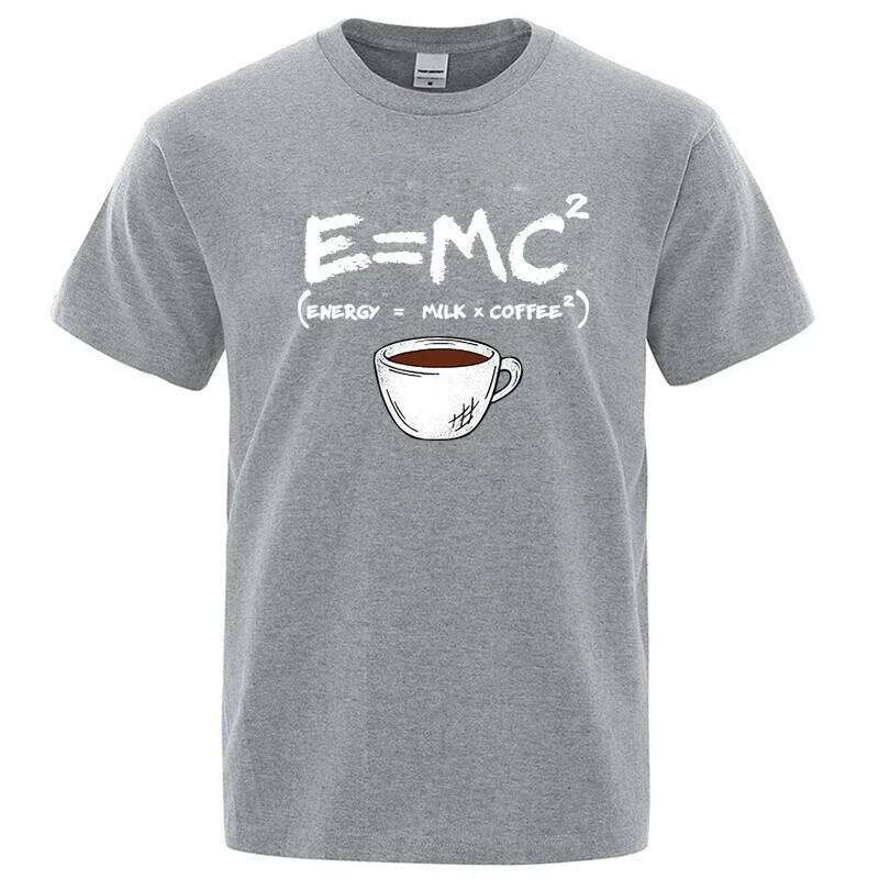 Summer Men's T-shirt 100% Cotton Casual Funny Energy=Milk+Coffee Print Cool Loose O-neck Tops For Men Short Sleeve Male Tees C260228 - view 5