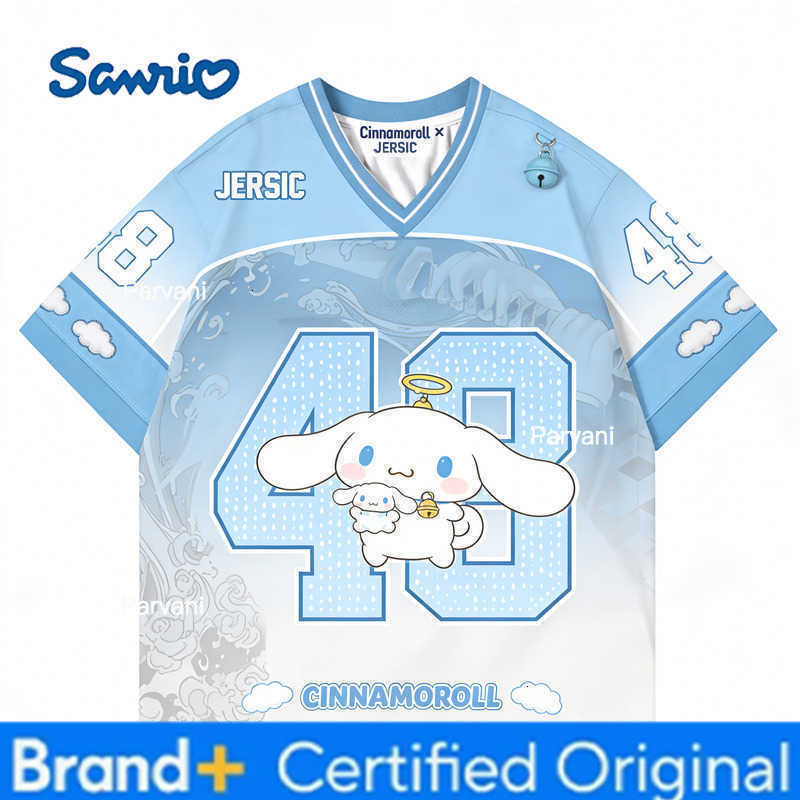 Sanrio Hello Kitty Special Edition Football Jersey Casual Sport Short Sleeve Harajuku Loose Tshirt Streetwear Kids/Adults Tees H260228