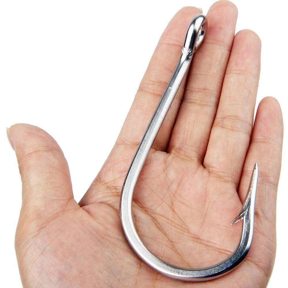 5pcs Saltwater Stainless Steel Giant Shark 7691 Large Fish Hooks for Tuna Alligator Big Game Fishing Z260228