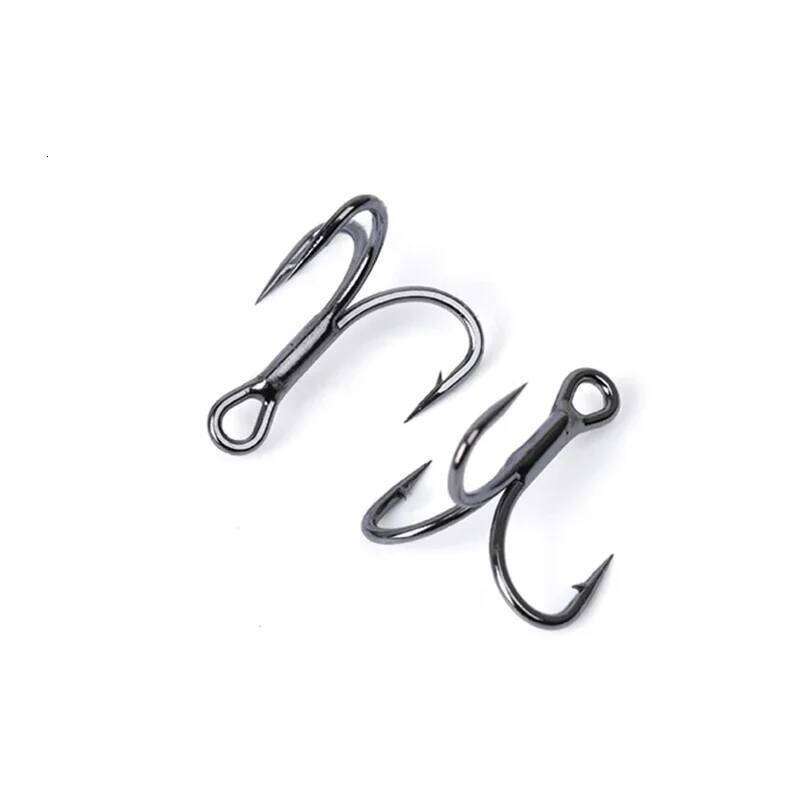 New 10pcs 6066 3X Strong Super Sharp Round Hook Antirust High Carbon Steel 6-16# Sea Treble Hooks Fishing Tackle Z260228