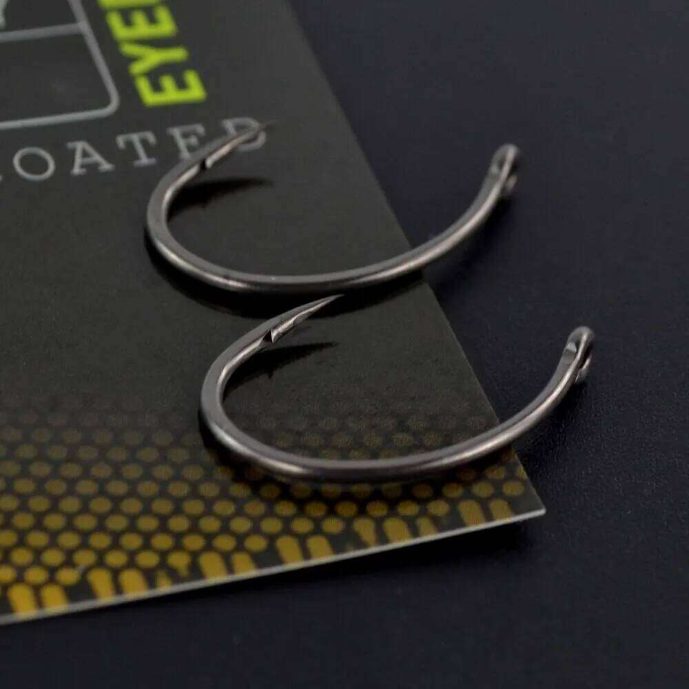 Hirisi 15pcs Micro Barbed PTFE Coated High Carbon Steel Fish Hook With Eye Carp Fishing Accessories X911 Z260228