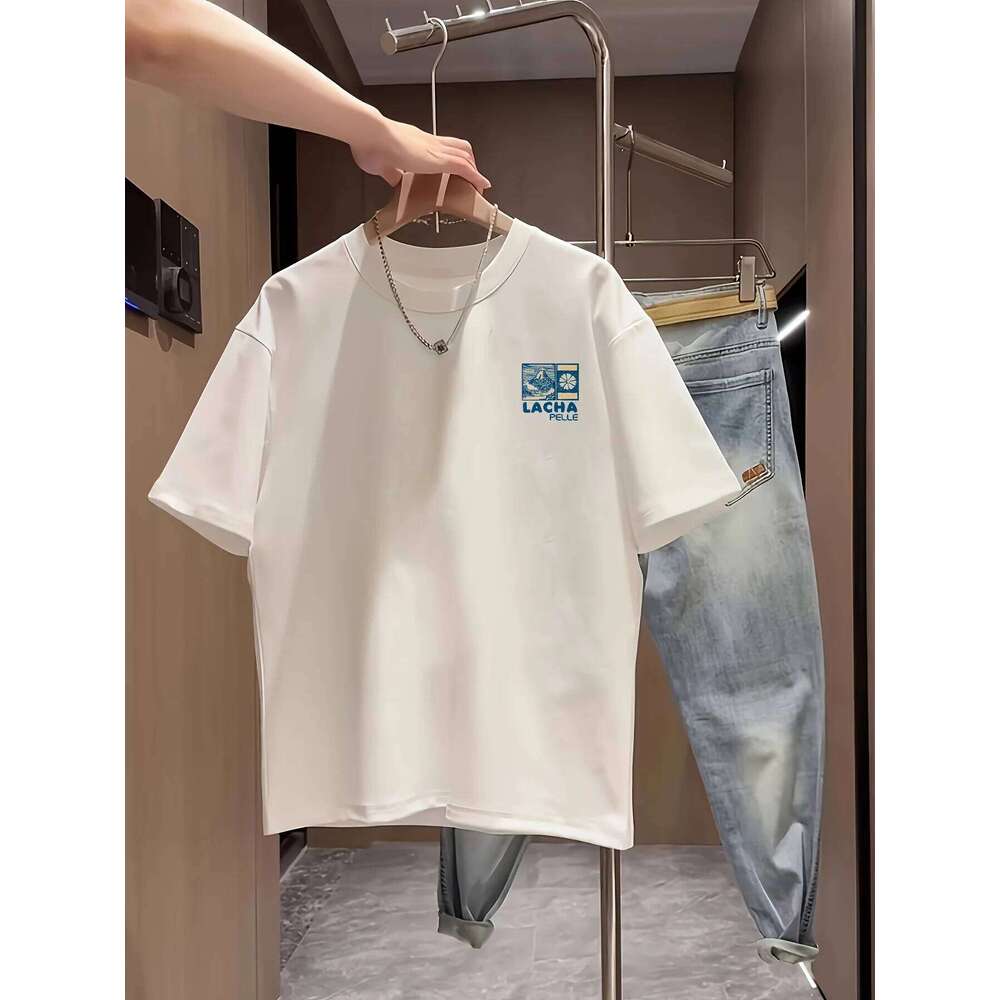 Men'S Cotton Casual Short Sleeve T-Shirt with Japanese Mount Fuji Cherry Blossoms Print Breathable Round Neck Summer Tee C260228 - view 3