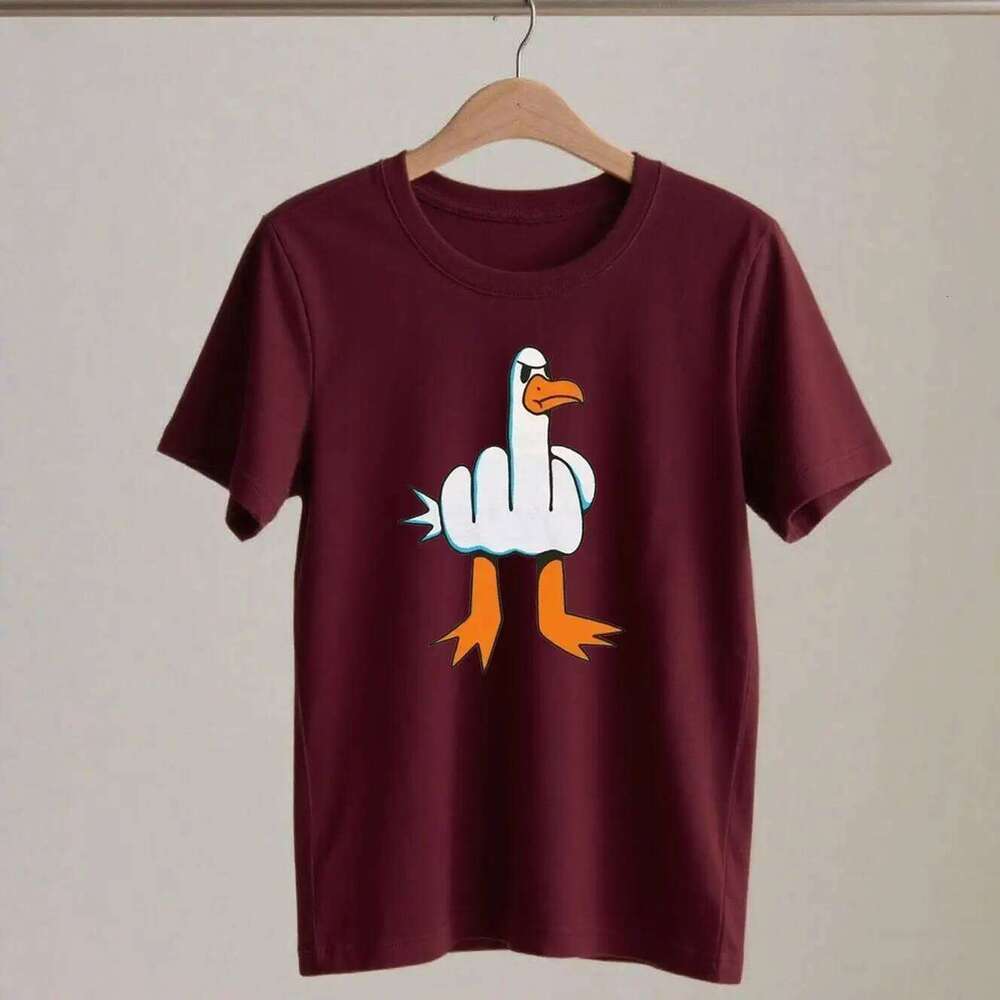 Mens Funny T-Shirt Rude Seagull Design Regular Fit Tee Women Men Print Cartoon Graphic Cotton T Shirts Breathable Workout C260228 - view 6