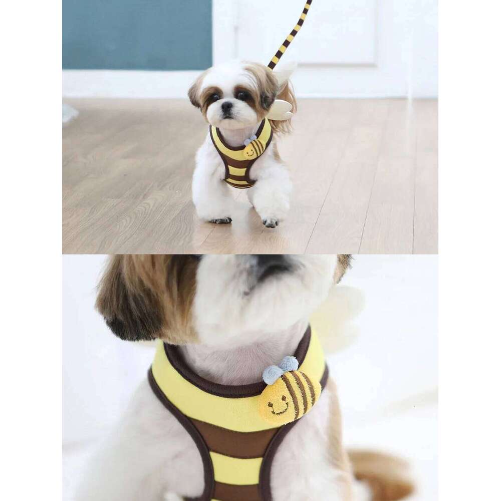 Pet Supplies Little Bee Cute Puppy & Vest Chest Harness Walking Leash Household Small Dog