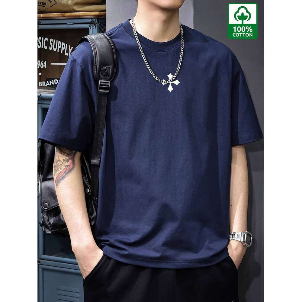100% Cotton Men's Simple and Comfortable Printed Casual T-shirt C260228 - view 3