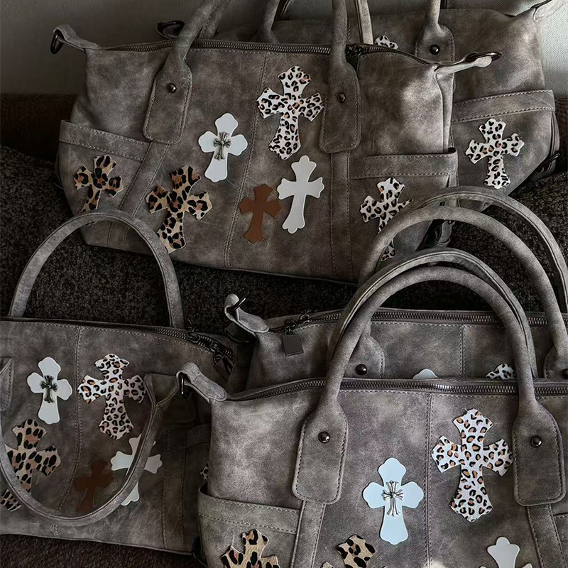 Casual Cross Leather Commuter Y2k One Shoulder Crossbody Fashion Tote Bag