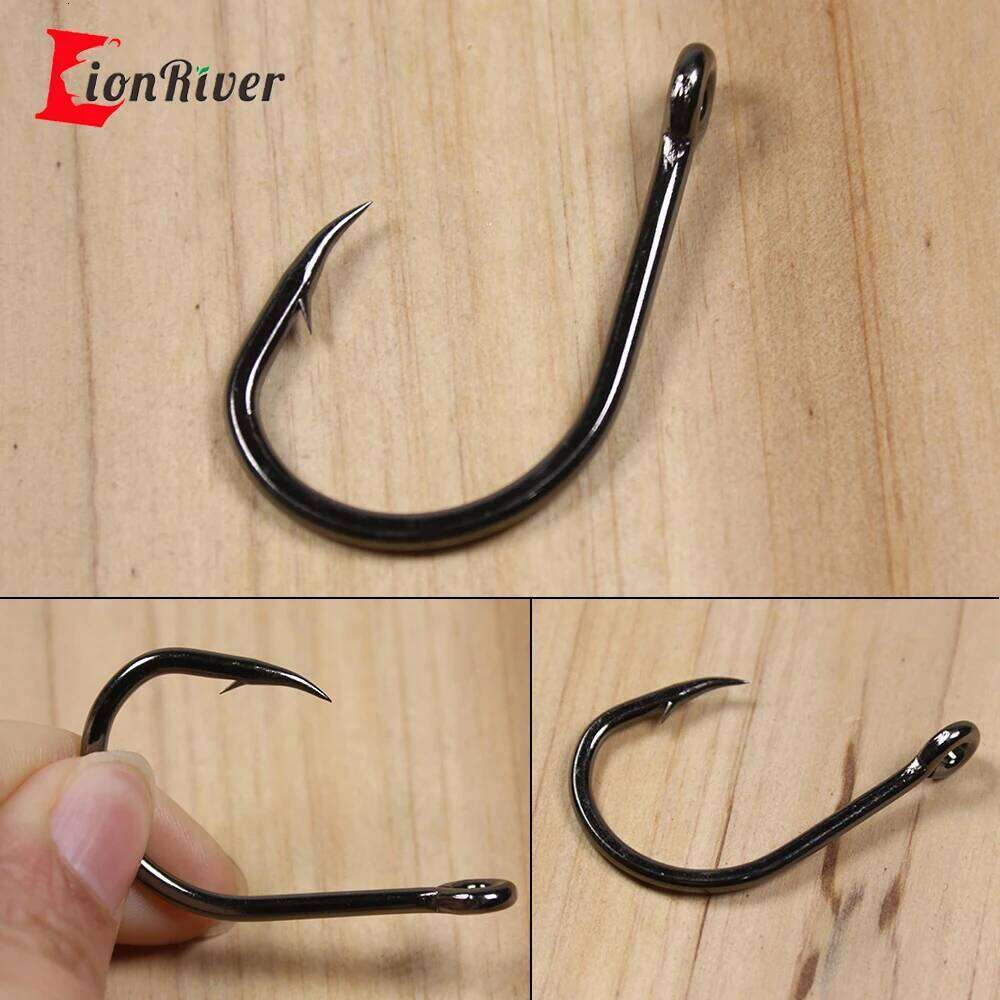 Lionriver 4X Strong Wire Live Bait Hook High Carbon Steel Barbed Sharp Hooks Saltwater Fishing For Tuna Shark Bass Z260228
