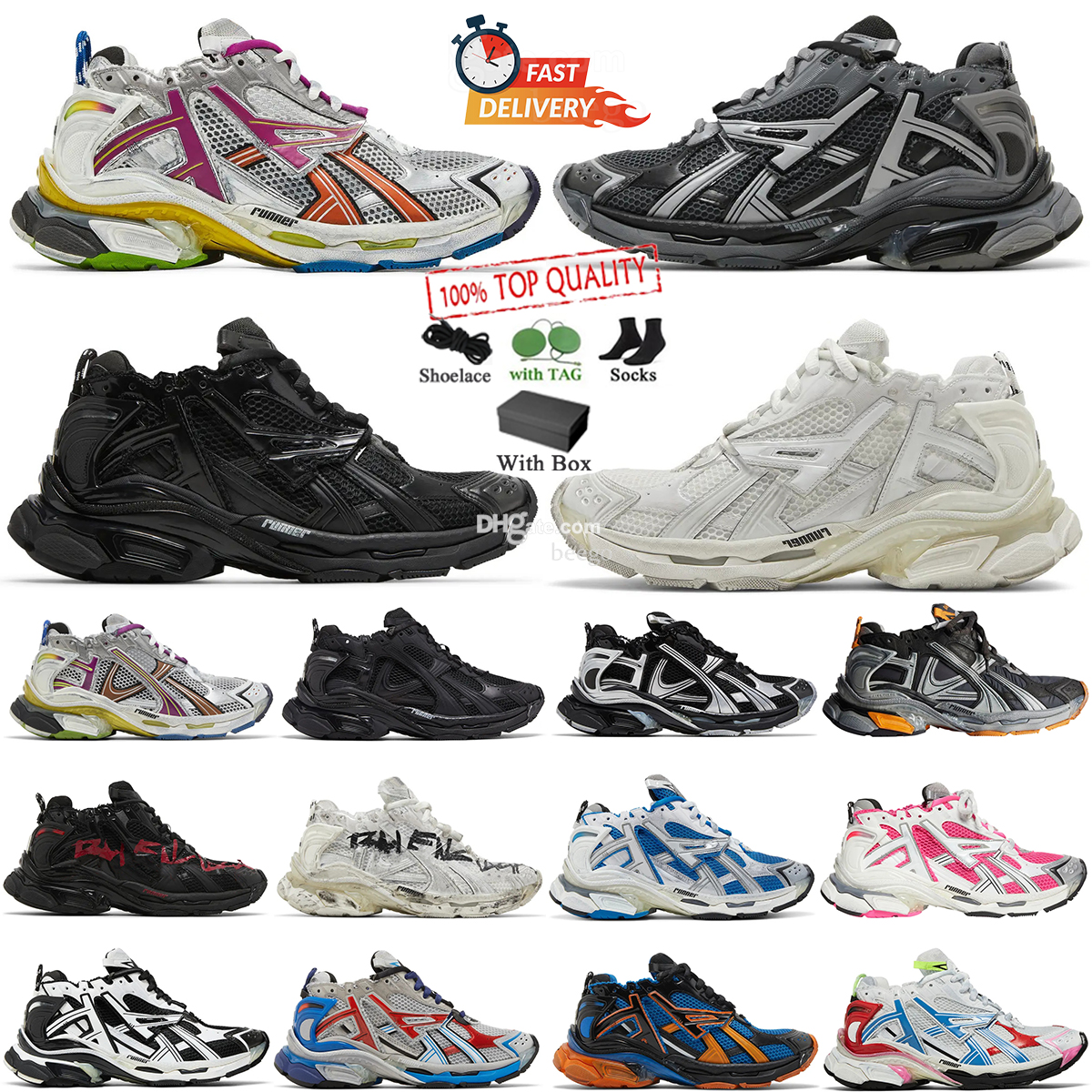 Top Quality Designer Shoes For Men Women Luxury Paris Platform Sneakers Track Runners 7.0 trainers Tennis Shoes