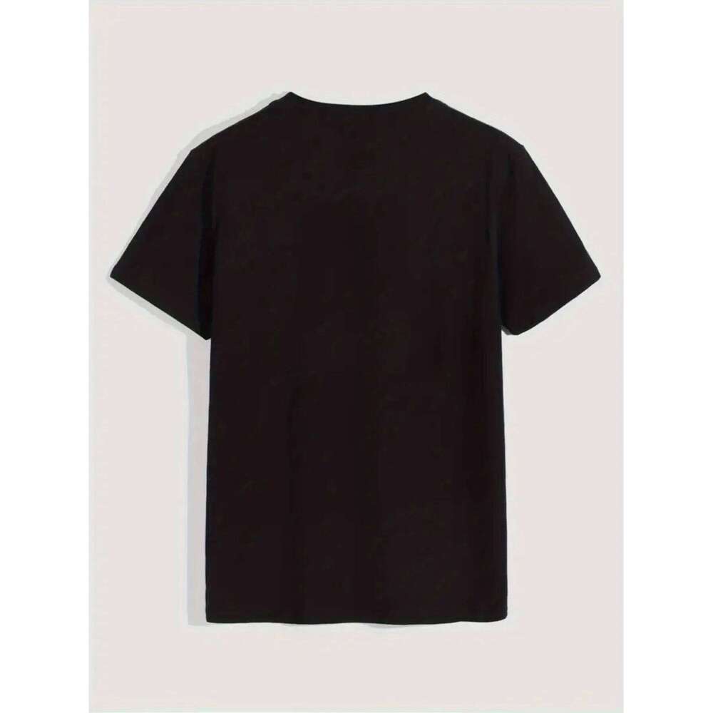 Summer men's 100% cotton casual sports loose plus MILANO print comfortable shopping round neck short sleeved T-shirt top C260228 - view 7