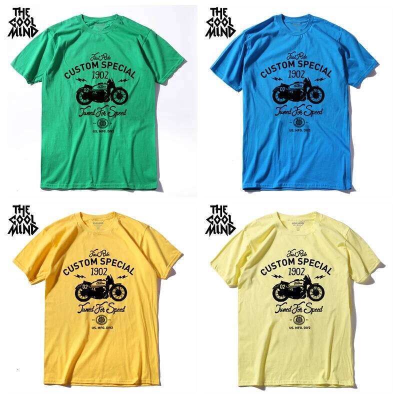 COOLMIND MO0311 100% Cotton Short Sleeve Special Motor Print T Shirt Casual Cool Tshirt Summer o-neck Men t-shirt Pthd C260228 - view 5