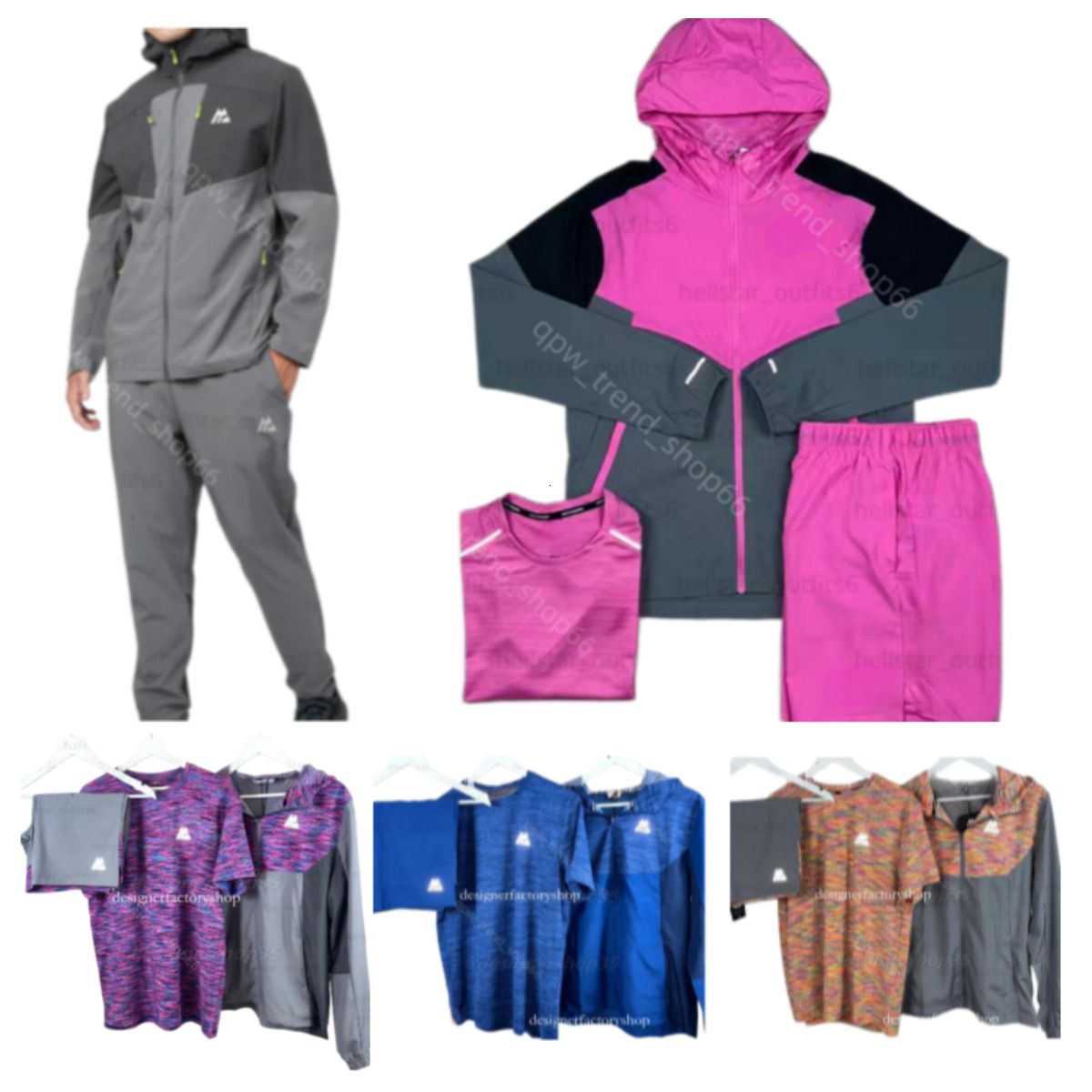 High quality tracksuit tech 3-piece set Mens tracksuit sports fiess suits running shirts shorts quick dry sportswear gym t-shirt sweatpants Set UK