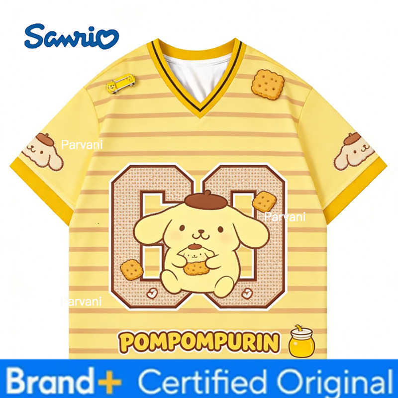 Sanrio Hello Kitty Special Edition Football Jersey Casual Sport Short Sleeve Harajuku Loose Tshirt Streetwear Kids/Adults Tees H260228