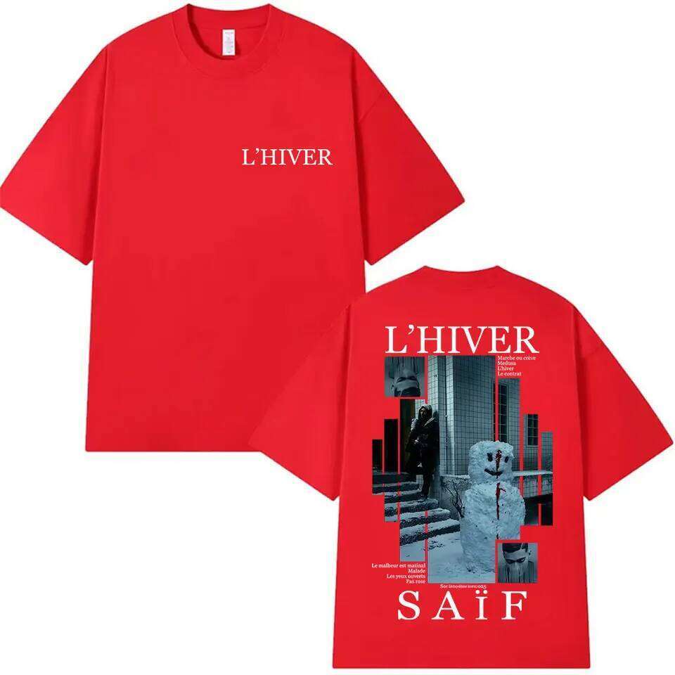 Rapper L'HIVER Saif Album 2025 Graphic T Shirt Men's Gothic Hip Hop Short Sleeve T-shirts Vintage Cotton T-shirt Fans Streetwear C260228 - view 4