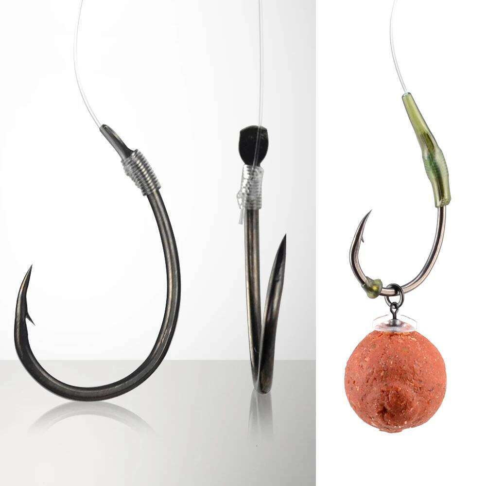 Hirisi 50Pcs PTFE Coating Barbed Carp Fishing Barb Hooks Accessories 7011 Z260228