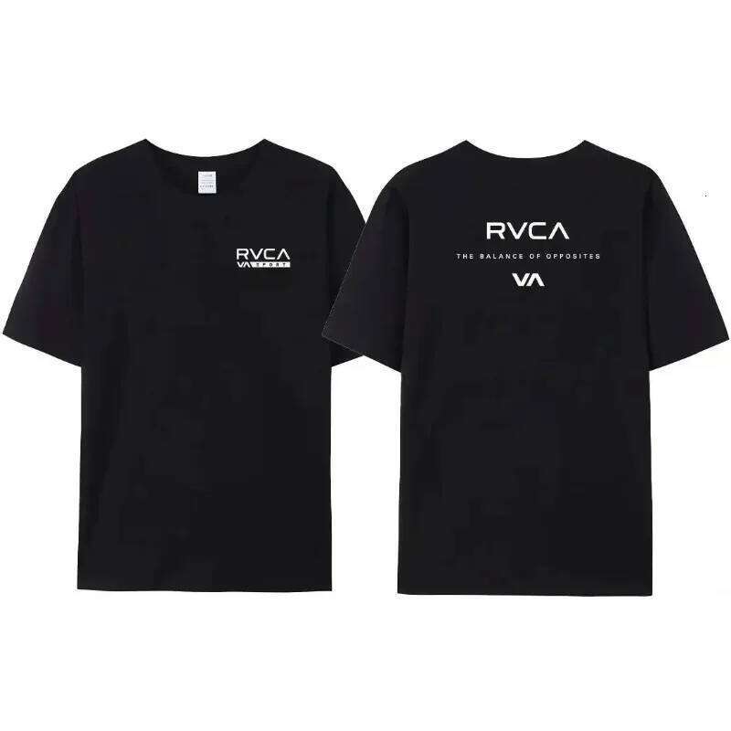 RVCA Men's and Women's Black Summer Comfortable Short Sleeve Fashion Brand T-shirt Street Clothing C260228 - view 5