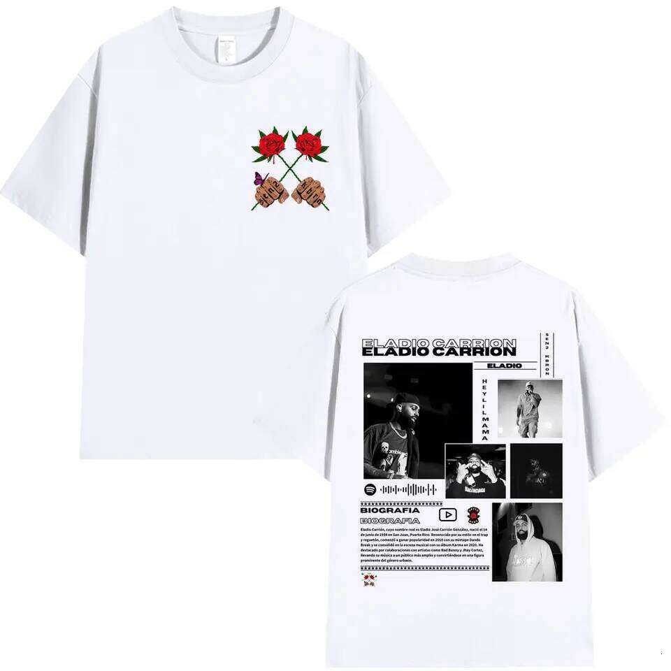 Rapper Eladio Carrion Graphic T-shirt Harajuku Fashion Hip Hop Short Sleeve Women Men Popular Oversized Cotton Y2k T Shirts Male C260228 - view 3