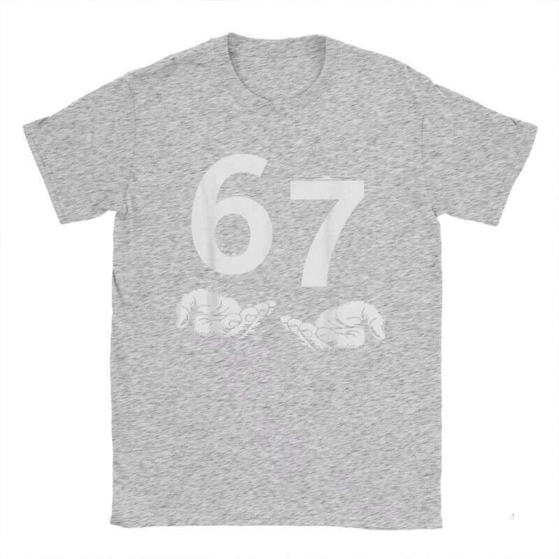 European and American Men T-Shirts Funny Six Seven Meme Gen Alpha Slang 67 Hands Vintage Cotton Tees Short Sleeve T Shirts C260228