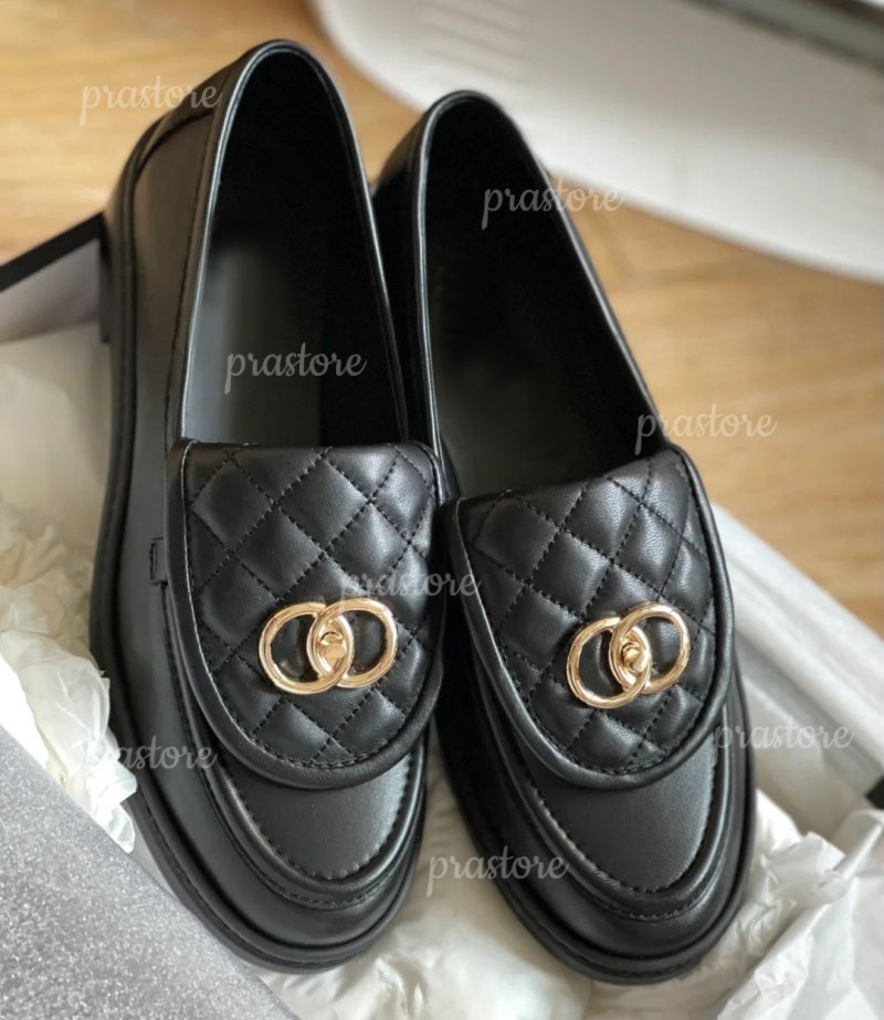 Dress Shoes designer Loafers Fall Fashion Leather Shoes High-quality Party Single Foot Metal Buckle Black Platform Sneakers Single Shoes 35-42