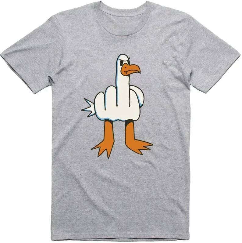 Mens Funny T-Shirt Rude Seagull Design Regular Fit Tee Women Men Print Cartoon Graphic Cotton T Shirts Breathable Workout C260228 - view 5