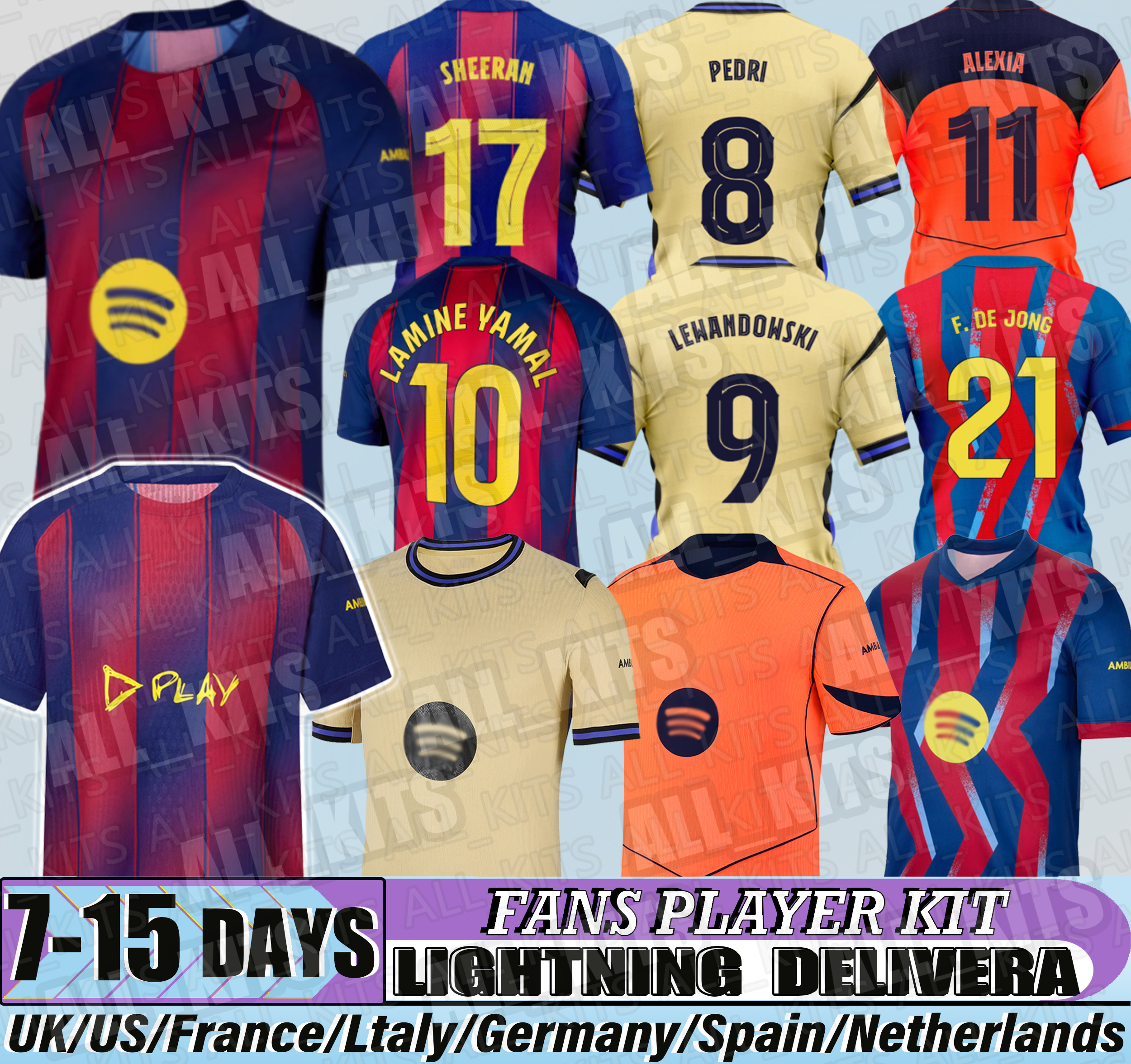 25 26 Barcelona LAMINE YAMAL Soccer Jersey RAPHINHA PEDRI GAVI LEWANDOWSKI RASHFORD F. DE JONG FERRAN OLMO FERMIN KOUNDE Barcelona football shirt men XXXL 4XL kids kit