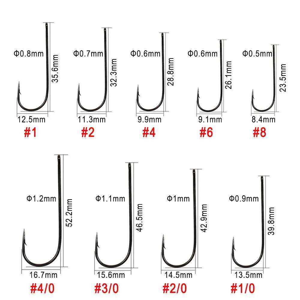 Bimoo 50PCS Aberdeen Long Shank Fish Saltwater Freshwater Fishing Hooks Metal Trolling Lures Streamer Fly Tying Hook Z260228