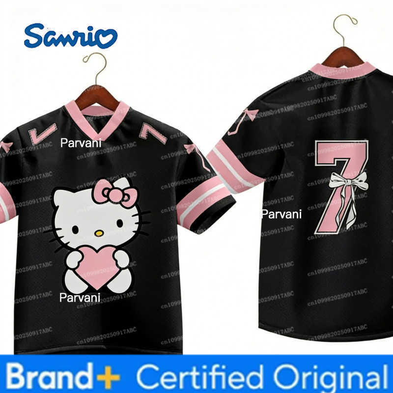 Sanrio Men Tshirt Y2K Top Hello Kitty Kit Tshirt Cartoon Anime T-shirt for Men Sports and Leisure Role Playing Womens T-shirt H260228
