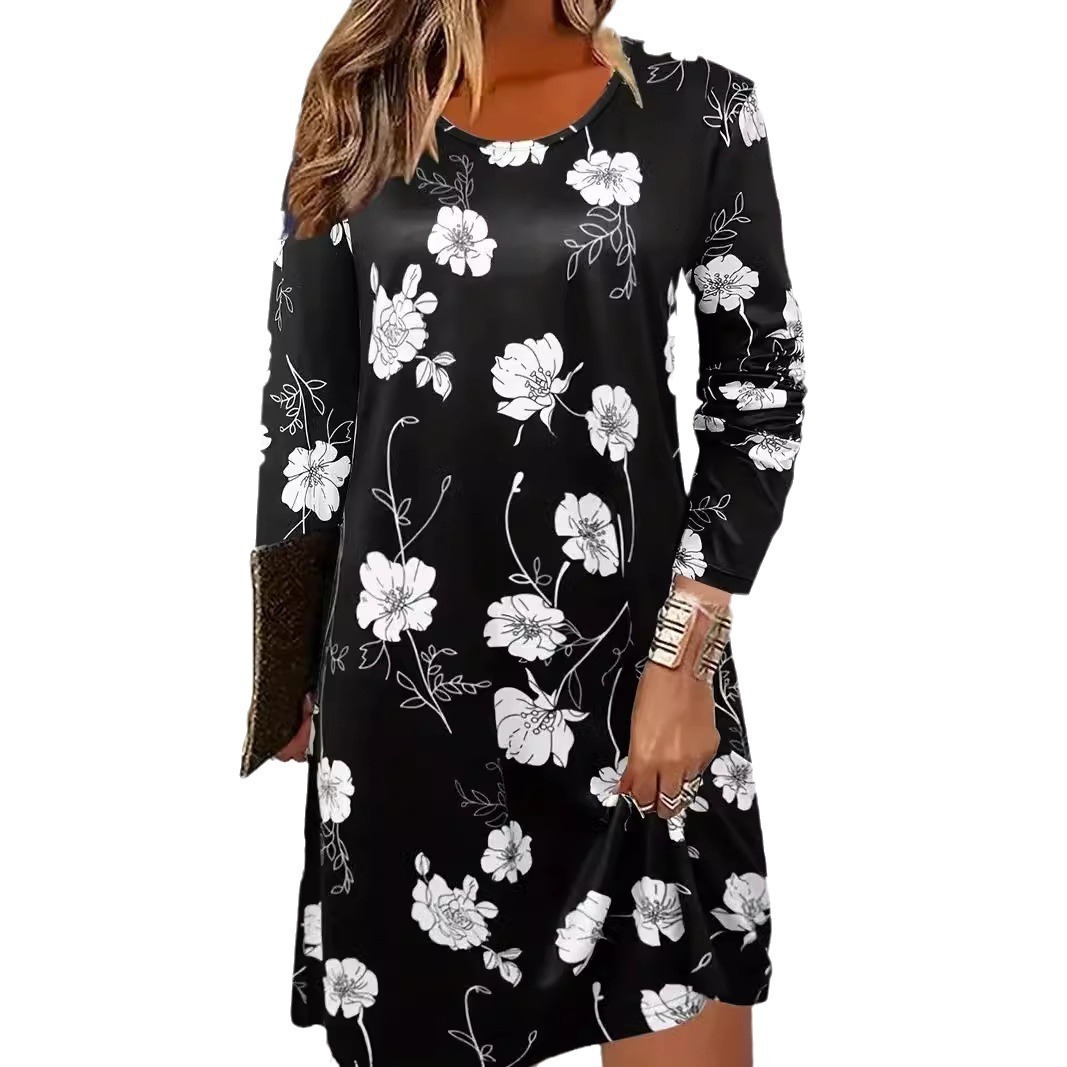 Wipalo Multi Color Plus Size Floral Embroidery Tunic Dress Spring Summer Elegant Tribal Flower Print Vocation Dress Vestidos 5xl J190531