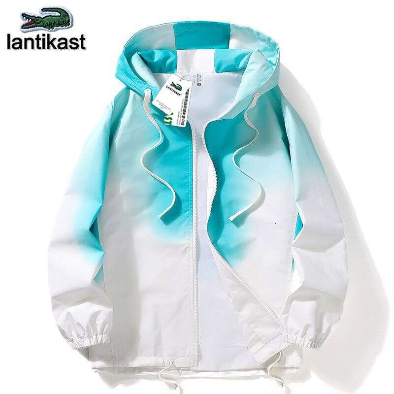 Noble Crocodile 2025 Spring and Autumn New Men's Gradient Color Design designer handbag Hooded LANTI KAST Jacket Sports Casual Wear Trend