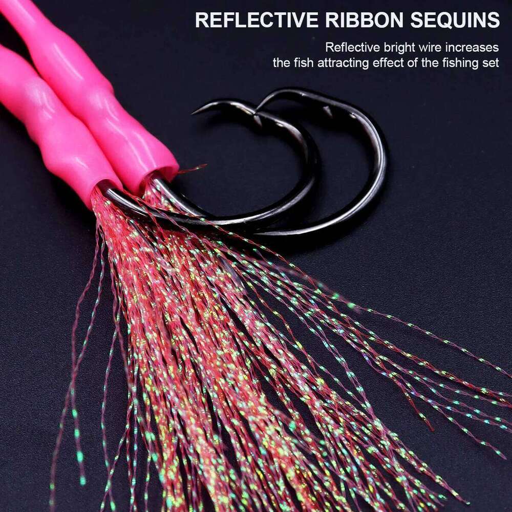 1pc Deep Sea Cod Rig Strong Line with Luminous Tube Black Circle Hook Ideal Saltwater Fishing Rigs Z260228