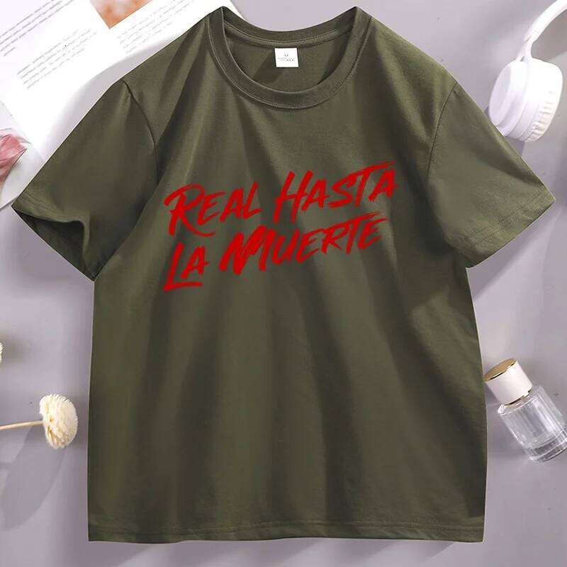 Anuel AA Real Hasta La Muerte Red Graphic T-Shirt Puerto Rico Mexico Tshirt Loose Round Neck Cotton Short Sleeve Tee Shirt C260228 - view 3
