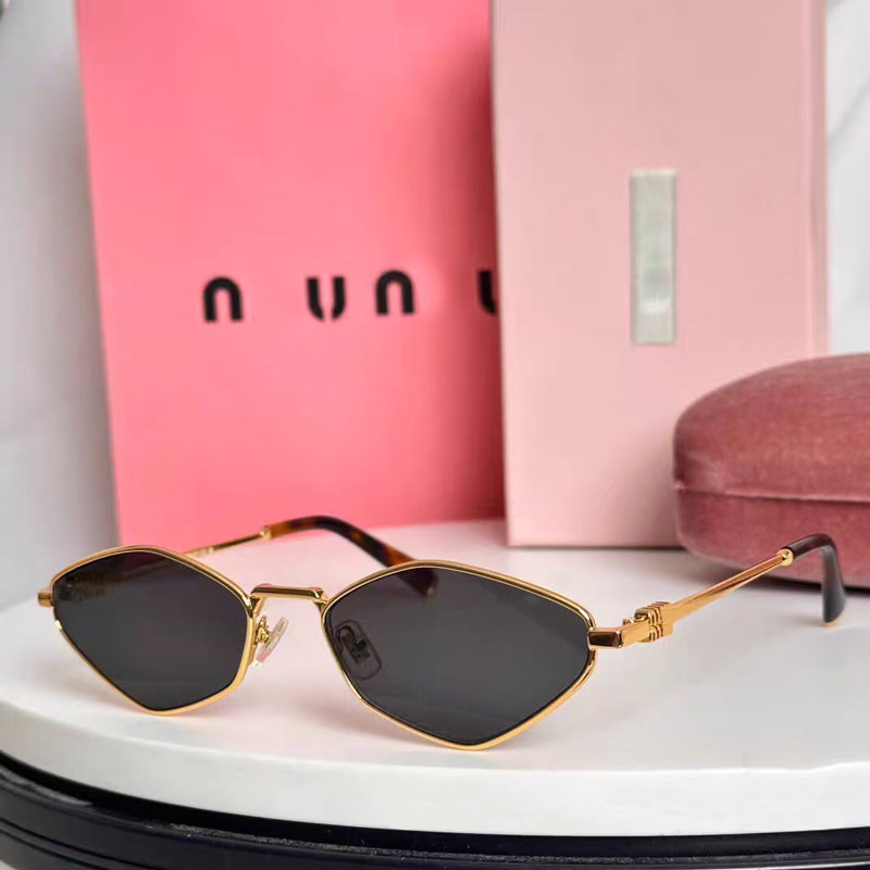 sunglasses designer women Luxury Polygons Ornamental for driving beach vacations UV protection exquisite flat mirror with original box