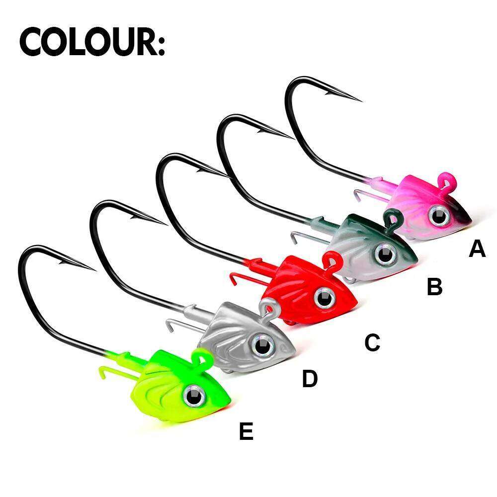 Bass 30g 35g 45g Jig for Soft Worm Tackle Sea Fishing Hook Lure Fish Head Shape Pike Bait Jighead Z260228