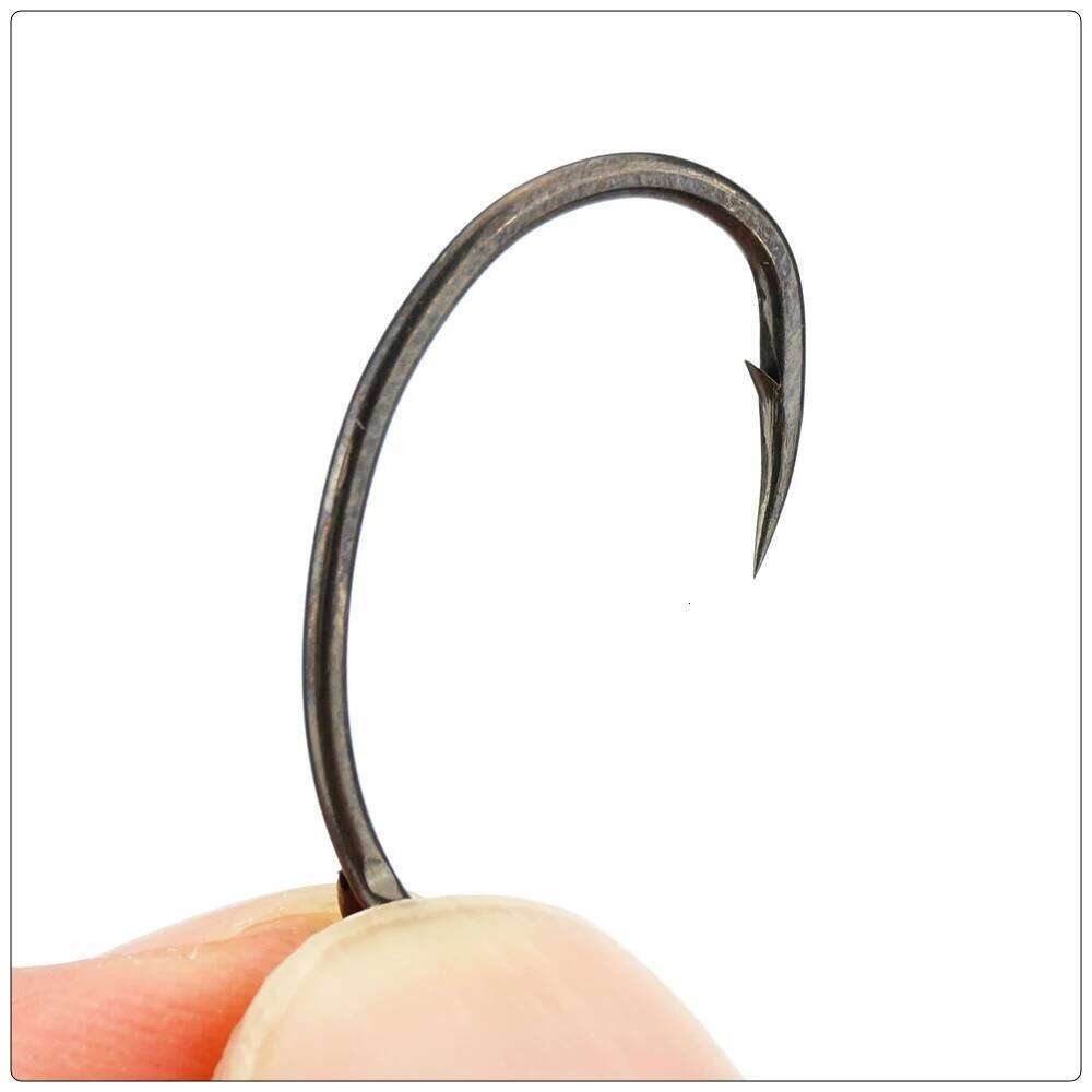 Hirisi 50pcs PTFE Coating Carp Steel Barbed Hooks In Box 8011 Fishing Accessories Z260228