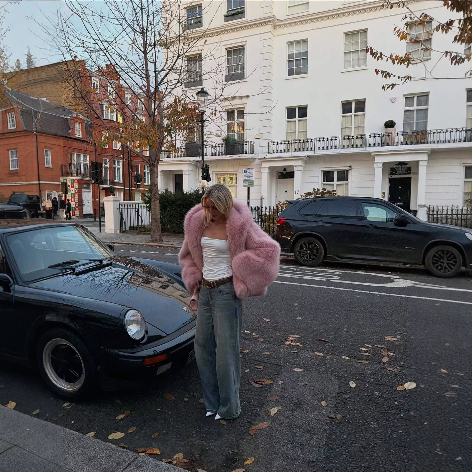 Solid Hooded Faux Fur Coat Women Fashion Sweet Pink Long-sleeved Fluffy Loose Short Outerwears Lady Winter Commute Street Jacket 251104