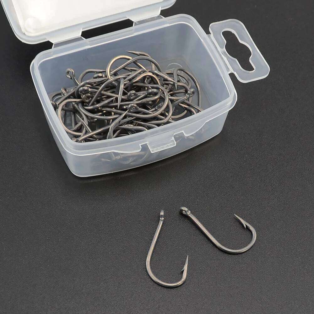 Hirisi 100pcs High Carbon Stainless Steel Micro Barbed Fish Hooks 8009 - Durable Coated Carp Fishing Hook Set Z260228
